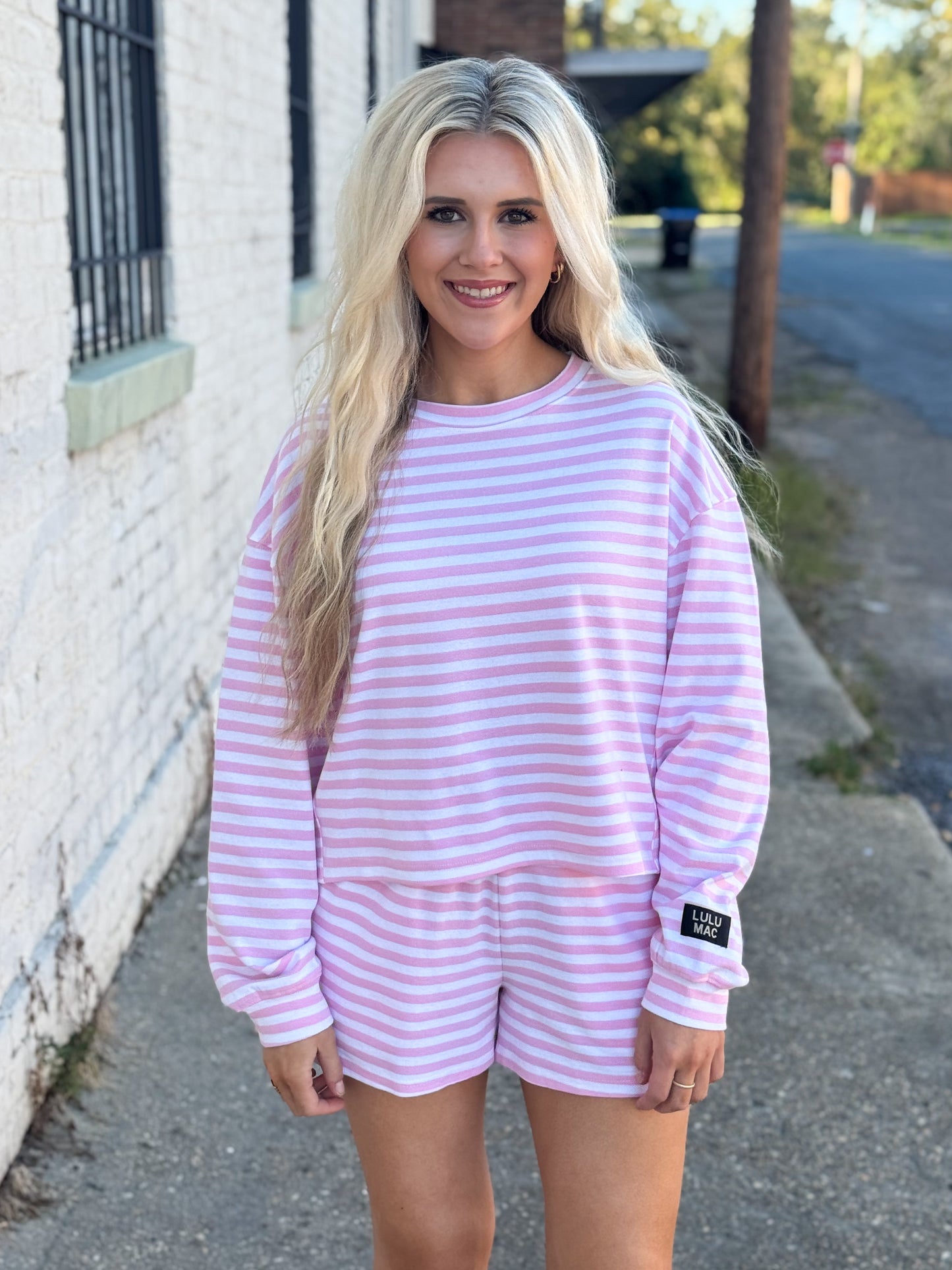 Lulu Mac Stripe Top LIGHT PINK