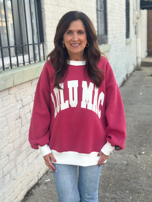 Lulu Mac Color Block Sweatshirt PLUM/WHITE