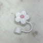 Flower Straw Cover Cap WHITE