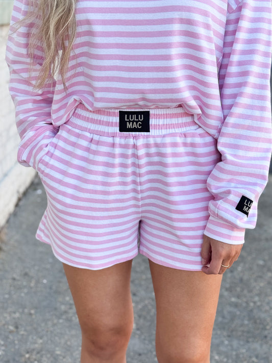 Lulu Mac Stripe Shorts LIGHT PINK