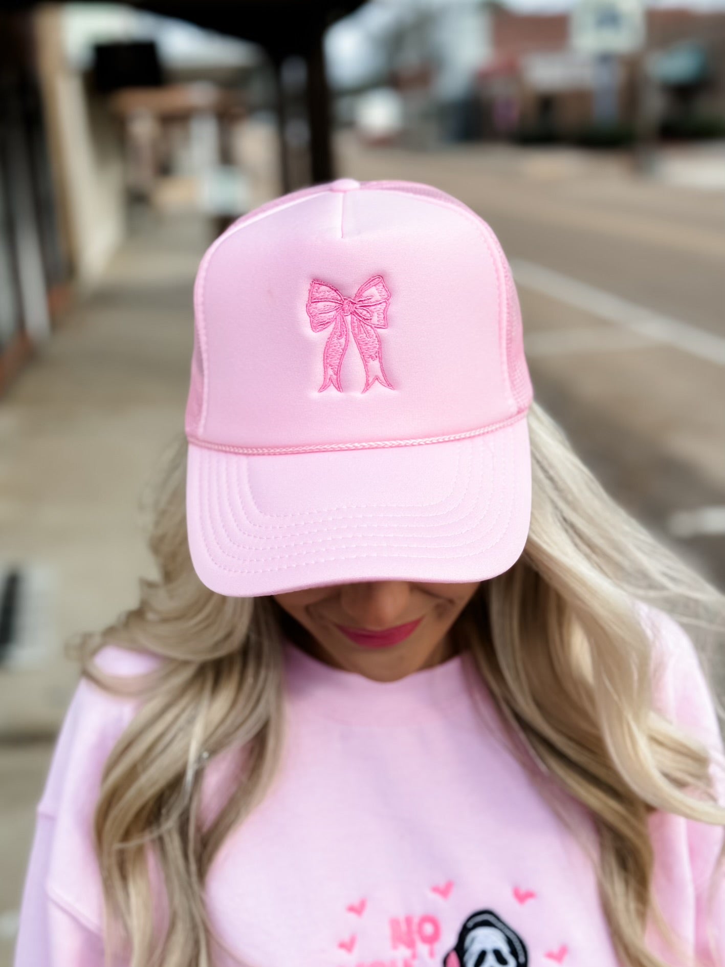 Bow Trucker Hat PINK