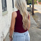 Sweet Talk Mock Neck Top BURGUNDY