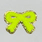 Bow Iron On Patch NEON YELLOW