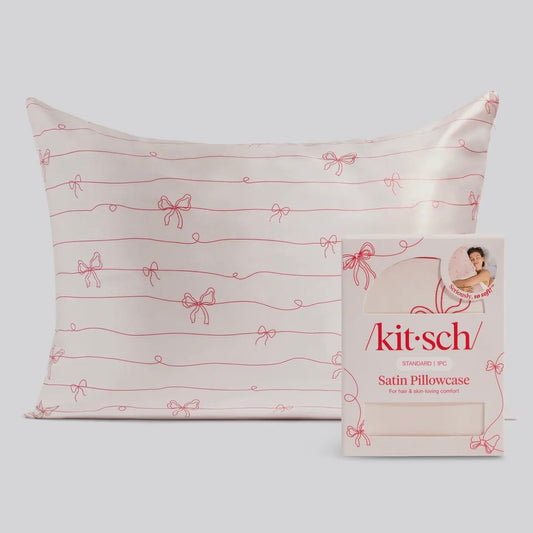 Striped Bows Standard Satin Pillowcase