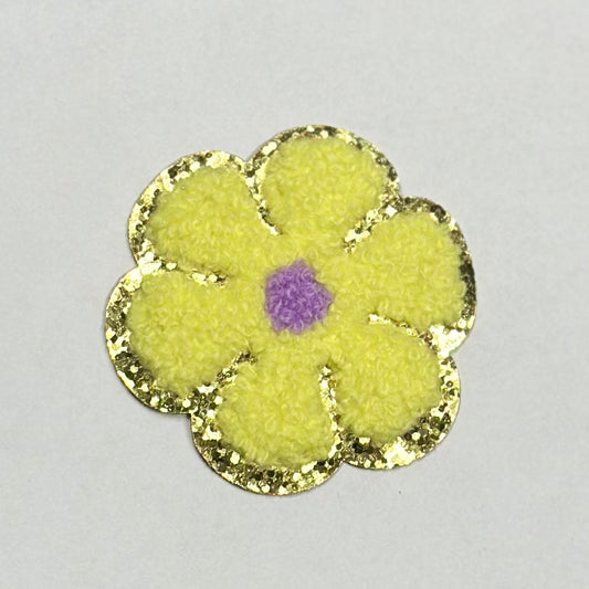 Yellow/Purple Flower Iron On Patch