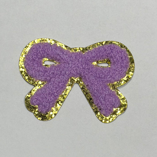 Bow Iron On Patch PURPLE