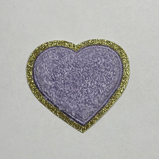 Heart Iron On Patch PURPLE