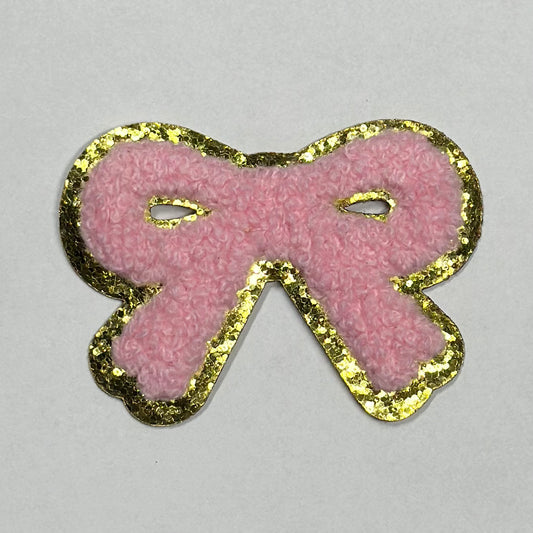 Bow Iron On Patch LIGHT PINK