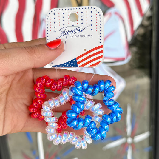 American Star Coiled Hair Tie Set