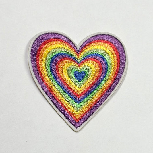 Rainbow Heart Iron On Patch