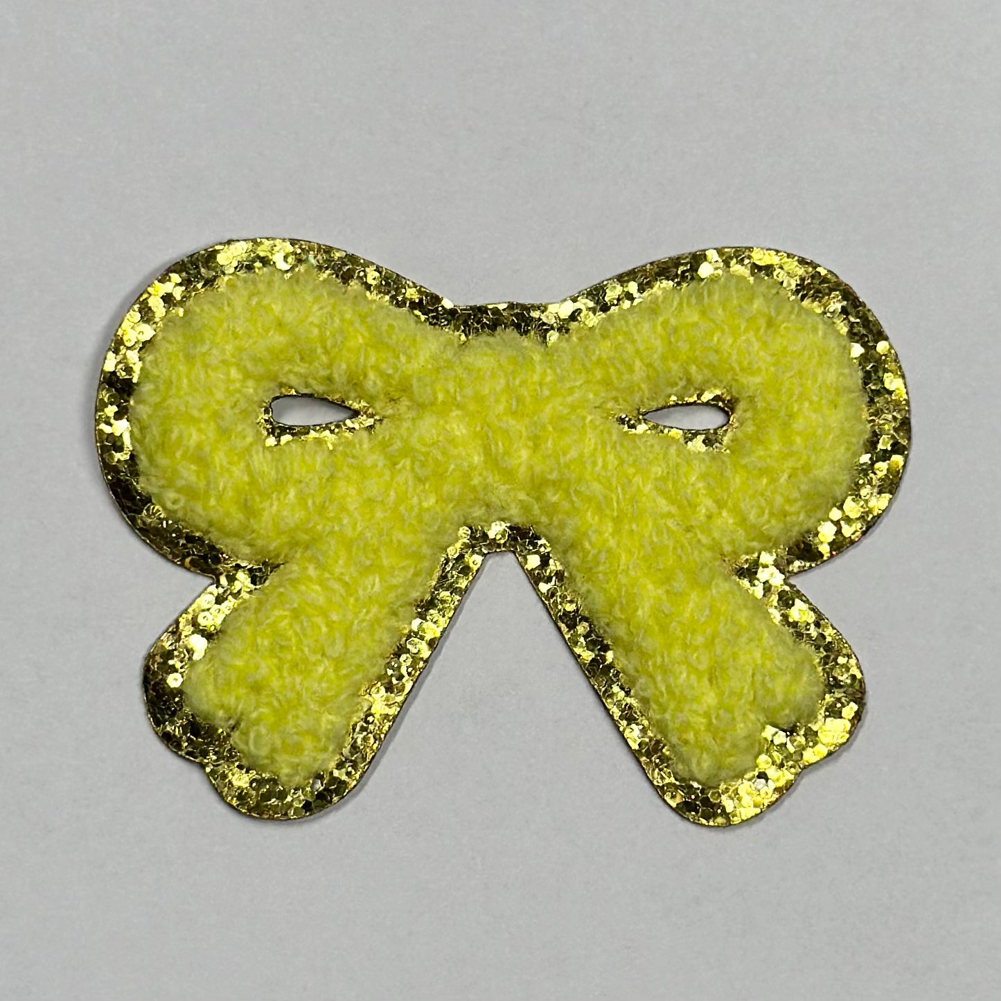 Bow Iron On Patch LIGHT YELLOW