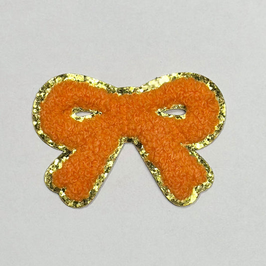 Bow Iron On Patch ORANGE