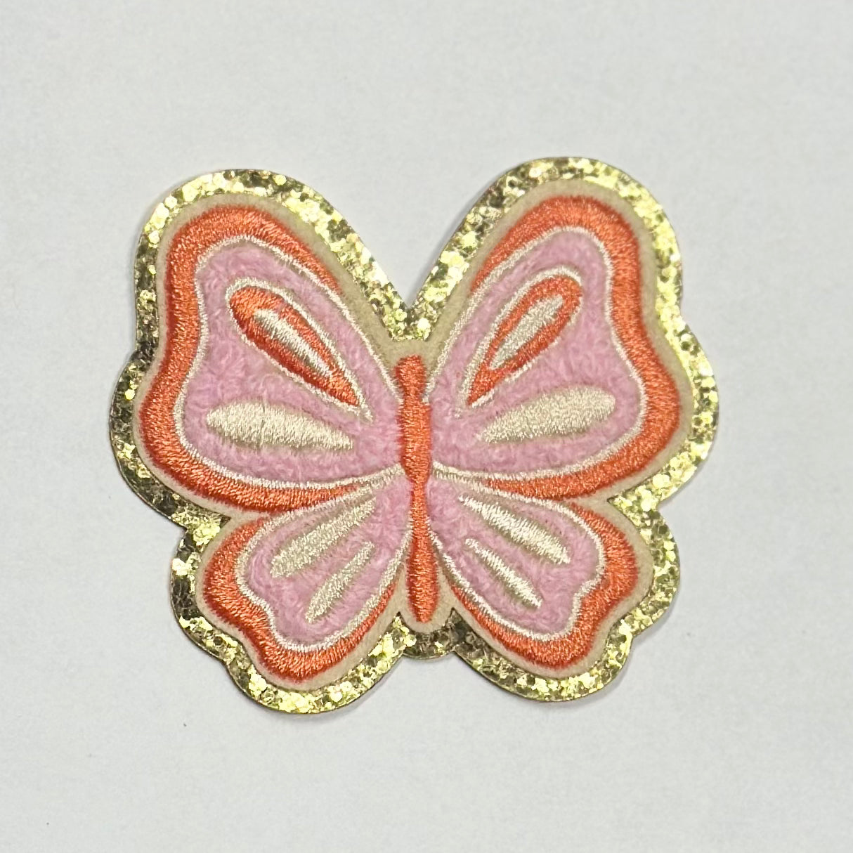 Pink/Orange Butterfly Iron On Patch