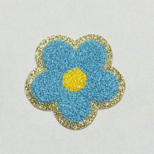 Flower Iron On Patch BLUE