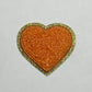 Heart Iron On Patch ORANGE