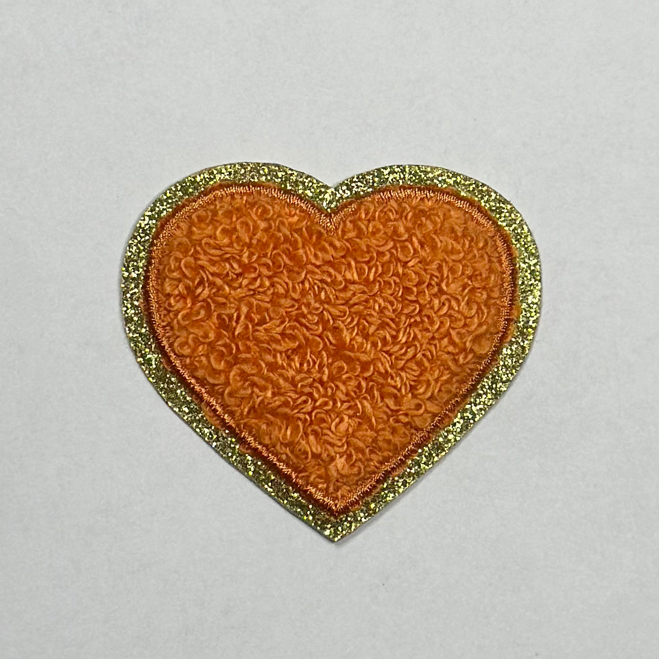 Heart Iron On Patch ORANGE