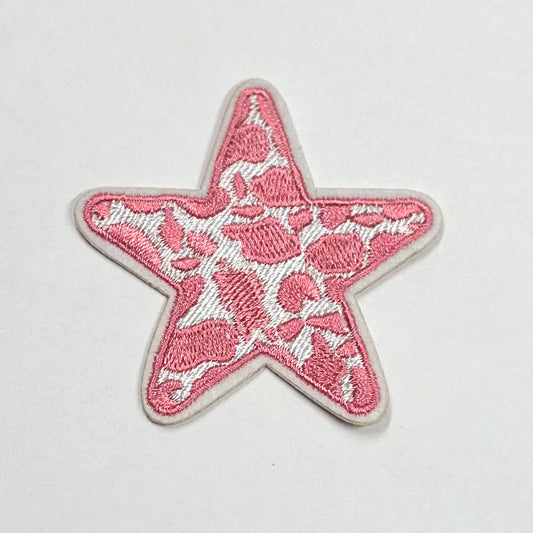 Cow Print Star Iron On Patch