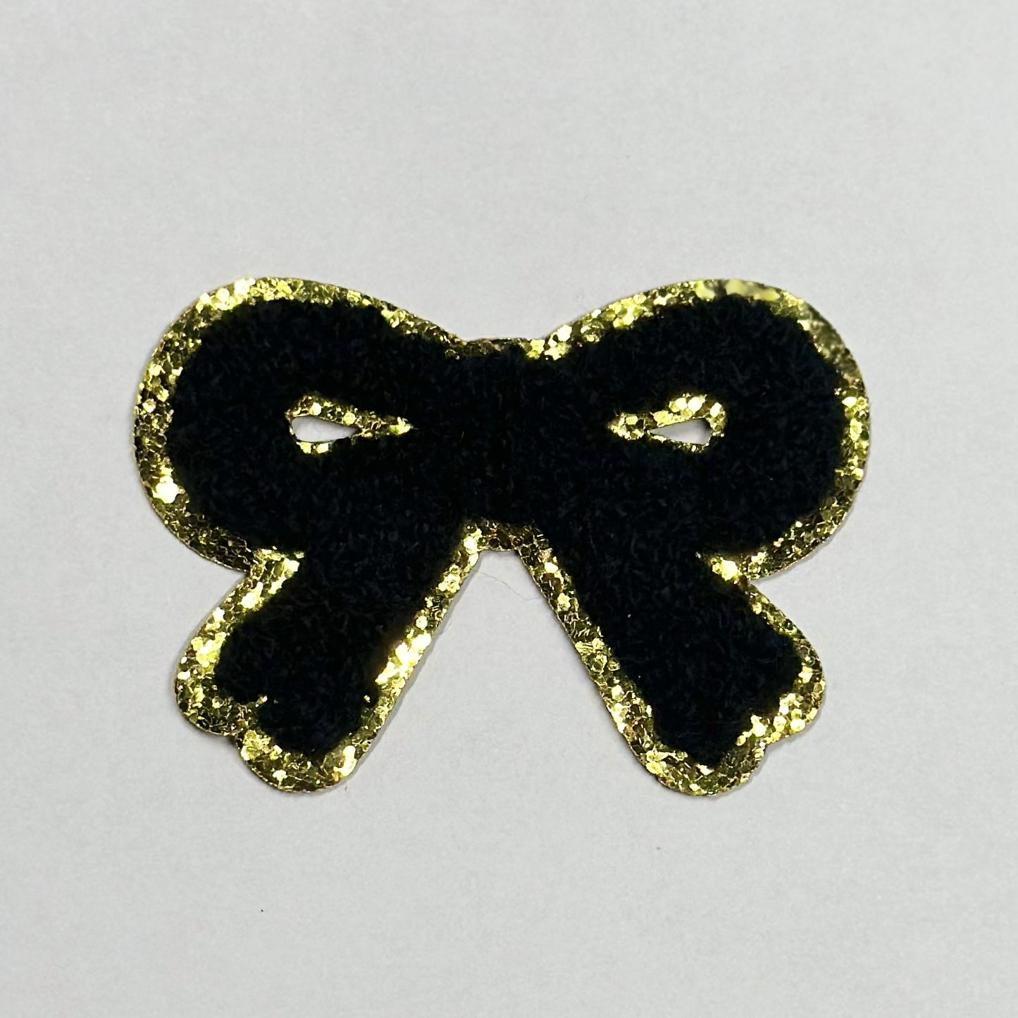 Bow Iron On Patch BLACK