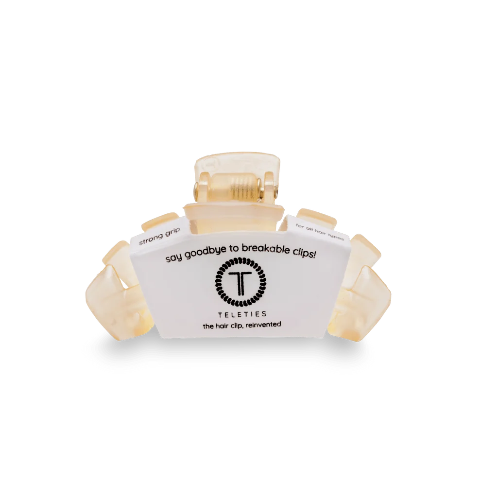 Teleties Classic Almond Beige Claw Clip | Tiny