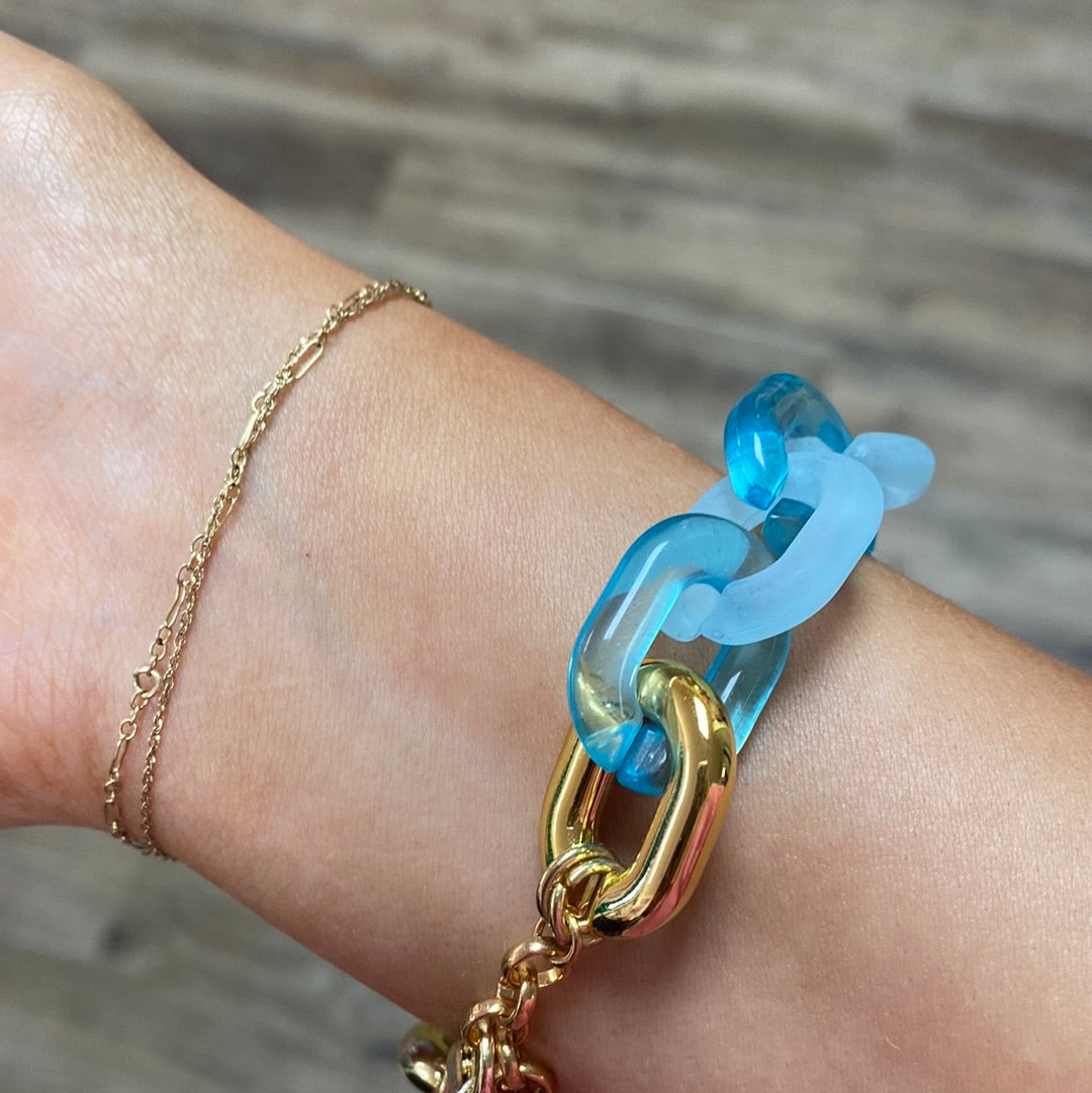 Chunky Chain Bracelet BLUE *FINAL SALE*